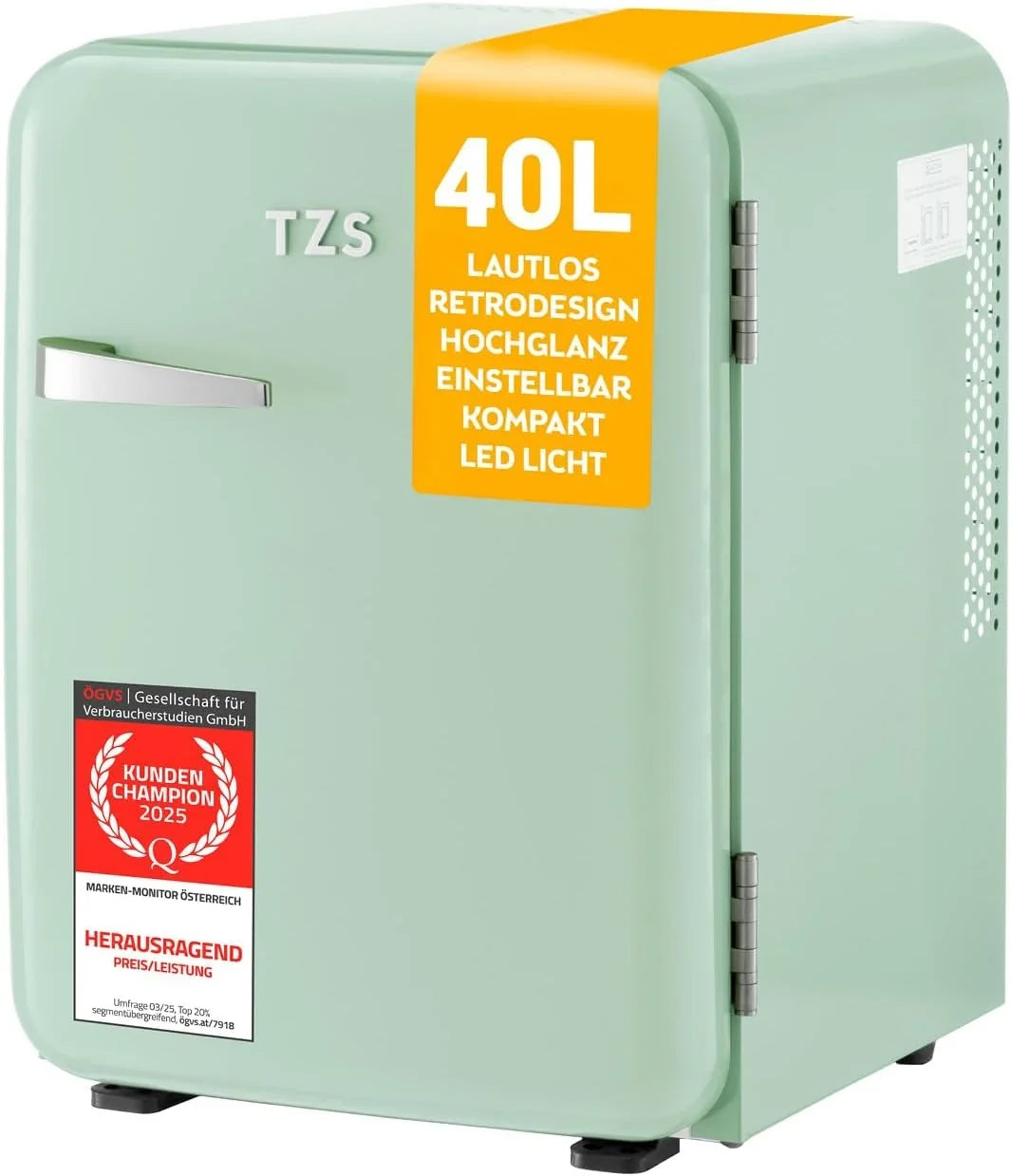 Mininevera 40L diseño retro FA-5172-3-GL 40 litros independiente compacta sin congelador