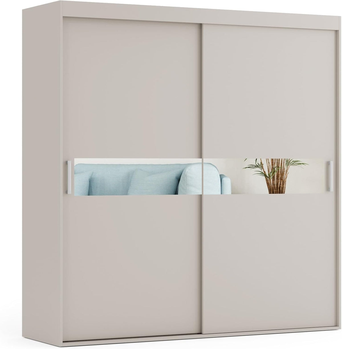 VIKK - Armario ropero con puertas correderas, Armario Mare - Salón, recibidor, dormitorio - Armario guardarropa con espejo - Sistema de puertas correderas, construcción robusta - Armario fabricado bajo pedido