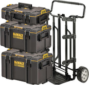 Kit 4 en 1 TOUGHSYSTEM DWST83401-1 - 3 maletines de capacidad pequeña, mediana y grande y 1 carro - IP65 - 700 x 620 x 1113 mm - Robusto - TAG TOOL CONNECT