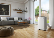 De'Longhi Pinguino PAC EL112 CST WiFi, aire acondicionado portátil con tecnología MyEcoRealFeel para habitaciones de hasta 110 m³, 11.000 BTU/h, 2,9 kW, 63 dB, función de deshumidificación, A+, control por aplicación y voz, blanco