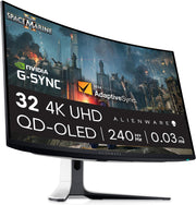 Monitor Gaming Curvo Alienware AW3225QF 32" 4K UHD (3840x2160) 1700R, 240Hz, QD OLED, 0.03ms, Compatible con NVIDIA G-Sync, HDR, Dolby Vision, USB-C, DisplayPort, 2X HDMI, 4X USB, Garantía de 3 años