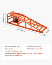 Rampas hidráulicas para coche VEVOR, 2 unidades, altura de elevación de 27-36 cm, rampas de servicio portátiles para mantenimiento de garaje, cambio de aceite y reparación de camiones, capacidad de carga de 1 t (por rampa)