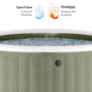 Set de spa inflable redondo Intex para 6 personas, color verde oliva, 28428NP (inflado 216 cm x 71 cm)