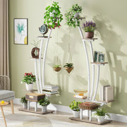Soporte para plantas de interior, estante para flores de 6 niveles para jardín en casa - Juego de 2