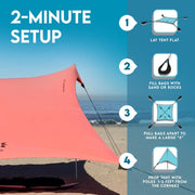 Tienda de playa gigante Neso Tents, 2,5 m (8 pies) de altura, 3,4 m (11 pies) x 3,4 m (11 pies), esquinas reforzadas y bolsillo refrigerador