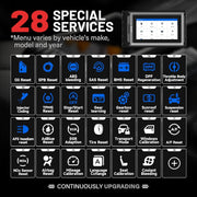 TOPDON Escáner de diagnóstico automotriz AD800BT V2.0 Bluetooth, herramienta de diagnóstico bidireccional multimarca para sistemas completos con 28 funciones de reinicio, dos años de actualizaciones gratuitas, prueba activa