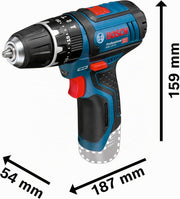 Taladro percutor a batería Bosch Professional 12V System GSB 12V-15 (Ø de perforación en madera máx.: 19 mm, incl. 2 baterías de 2.0Ah + cargador, 2 juegos de brocas, 1 juego de puntas, bolsa de herramientas) - Exclusivo de Amazon