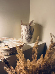 Vela estilo Japandi con hierba seca | Cera de soja | Decoración minimalista