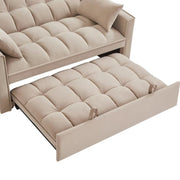 Sofá Cama Biplaza 4 en 1 con Apoyabrazos y Bolsillos de Almacenamiento, Sofá Cama Extraíble Tapizado Multifunción con Respaldo Ajustable