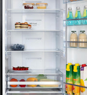 CHIQ Refrigerador congelador combinado, 356 L (260 + 96 L) total, sin escarcha (No Frost), cajón para verduras, cajones profundos, modo vacaciones, alarma de puerta, 12 años de garantía para el compresor, acero inoxidable FBM351LEI42