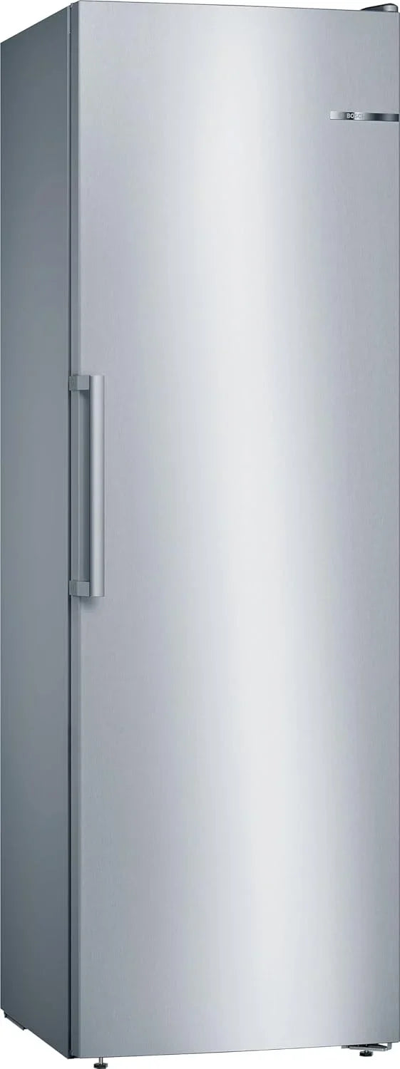 Bosch - Congelador vertical NoFrost, Serie 4, 186 cm de alto x 60 cm de ancho, 242 L, cajones BigBox para alimentos grandes, sistema MultiAirflow, acero, GSN29VIEP