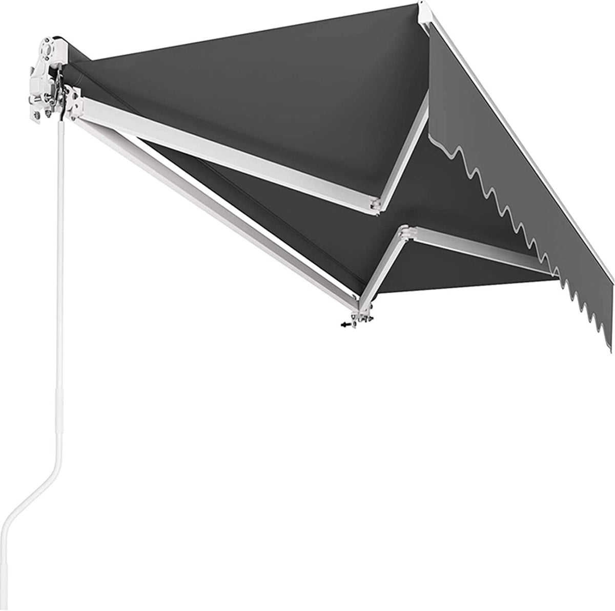 Toldo manual, 250 x 200 cm, toldo retráctil de brazos articulados, con soporte de pared, manivela, impermeable, aluminio/poliéster, para balcón, restaurante, cafetería, antracita