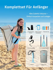 Tabla de Stand Up Paddle Niphean con asiento, tabla de SUP (ultraligera) para mujer, tabla de paddle surf con aleta estabilizadora StabilTrac +30%, tabla de paddle inflable antideslizante, apta para yoga y mascotas