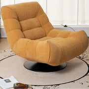Sillón giratorio decorativo de chenilla con mechones amarillos