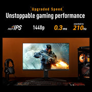 TUF Gaming VG27AQL5A - Monitor Gaming de 27" QHD (2560x1440), 210Hz (OC), Fast IPS, ELMB Sync, 0.3ms GTG, Altavoces estéreo, DisplayWidget Center, Gaming AI, Ajustable en altura