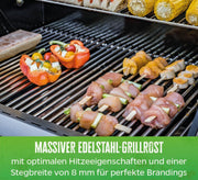 Grillfürst Gasgrill G401E - 4 quemadores de acero inoxidable, barbacoa de gas empotrable con ventana, parrilla para cocina exterior con tapa de doble pared y rejillas de acero inoxidable, modelo integrable