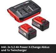 Cortacésped inalámbrico Einhell RASARRO 36/42 Kit Power X-Change (36V, 42 cm de ancho de corte, hasta 725 m², motor sin escobillas, caja colectora de 50L, función de mulching, incl. 2x 5,2Ah + 1x cargador doble)