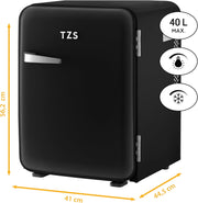 Mininevera silenciosa TZS First Austria | Diseño retro | Capacidad de refrigeración ajustable | Manilla de puerta | Sistema de refrigeración termoeléctrico | 40L | crema