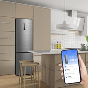 Midea MDRB521MIC46A Frigorífico Combi / No Frost / Control WiFi / Compresor Inverter / 201 cm de altura / 59,5 cm de ancho / 70 cm de profundidad / 177 kWh/año / 256 L capacidad frigorífico / 122 L capacidad congelador / Frontal de acero inoxidable