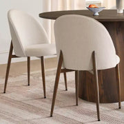 Juego de comedor redondo de 5 piezas, mesa con pedestal de 46 pulgadas en tono nogal y sillas tapizadas sin brazos, para rincones de desayuno - Panipeachy