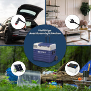Nevera portátil de compresor, congelador con control por APP, puerto USB, 12/24V, 230V, ruedas, refrigerador transportable, arcón frigorífico, caja congeladora hasta -20 °C para coche, camión, barco (52L - antracita)