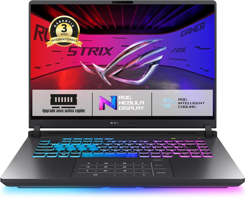 ASUS - ROG Strix G16 G615LW-RV190W 16 pulgadas FHD Plus 165Hz Laptop, procesador Intel Core Ultra 9 275HX, 32GB DDR5, 1TB SSD, NVIDIA GeForce RTX 5080 16GB, Windows 11 Home, teclado AZERTY