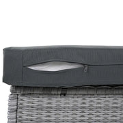Juego de muebles de ratán para exteriores con mesa ajustable, sillones reclinables y 2 otomanas