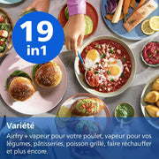 Philips Airfryer Serie 5000 - Freidora de aire de doble cesta con cocción al vapor, 9 L, RapidAir, 19 modos de cocción, hasta un 90 % menos de grasa, AirSteam, limpieza al vapor, HomeID (NA550/00)