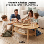 Mesa de centro ovalada skølm Mjölnir 70x110 cm, roble macizo, acabado natural aceitado