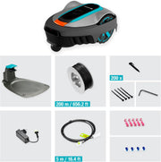 Robot cortacésped Gardena SILENO minimo 250 m²: cortacésped inteligente con conectividad óptima, programable mediante la aplicación Gardena Bluetooth, versión alemana (15201-20)