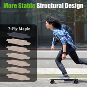 Longboard eléctrico para trayectos diarios, monopatín eléctrico, skateboard de 4 ruedas de madera de arce para adultos, skateboard eléctrico de 7 capas de arce