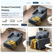 Sillón cama ajustable, convertible 3 en 1, varios colores, para 1 persona