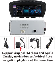 Autorradio para BMW Serie 3/5 E60 E61 E63 E64 E90 E91 E92 CCC (2004-2008), estéreo con CarPlay inalámbrico, Android Auto, retención del sistema iDrive, actualización de pantalla estéreo para coche basada en Linux