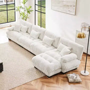 Combinación libre, sofá modular seccional, sofá en forma de L para sala de estar, sofá nube cómodo de 4 plazas con otomana convertible