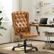 Silla de oficina ejecutiva con diseño de respaldo alado y giro para oficina en casa