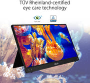 ASUS ZenScreen MB16ACV - Monitor portátil de 15.6" FHD - Teletrabajo o gaming - Alimentación y visualización mediante USB-C o USB-A - Panel IPS - 1920x1080 - Tratamiento antibacteriano - Sin parpadeo (Flicker-free) - Para portátil