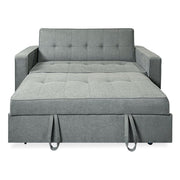 Sofá cama de 2 plazas modelo Vienna con reposabrazos, gris, diseño moderno, práctico y funcional