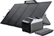 Aire acondicionado portátil EcoFlow WAVE 2 con batería adicional de 1159 Wh y panel solar de 220 W, refrigeración rápida de 5100 BTU, calefacción de 6100 BTU