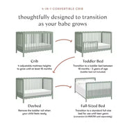 Cuna convertible 4 en 1 Swell de Babyletto con kit de conversión para cama infantil