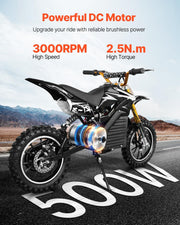 VEVOR Kit de motor eléctrico sin escobillas, 500 W, motor eléctrico de CC para karts, 36 V 3000 rpm, con controlador de velocidad y kit de acelerador, para bicicleta eléctrica, motocicleta, scooter