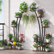 Soporte para plantas de interior, estante para flores de 6 niveles para jardín en casa - Juego de 2