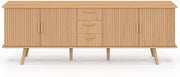 IDMarket - Aparador Juliette XXL de 180 cm, 4 puertas efecto listones y 3 cajones