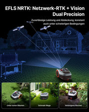 Robot cortacésped Navimow i205 AWD sin cable perimetral con garaje S para 500 m² y pendientes del 45%, NRTK Vision sin RTK