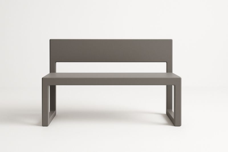 Banco rectangular de polipropileno gris