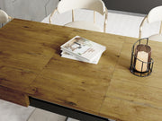 WFL GROUP Mesa de centro elevable y extensible Cavetta X - Mesa de salón, mesa de comedor, mesa multifunción 120-200/80/27-76 cm, roble Lancelot