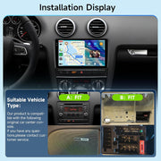 Autorradio Android Hodozzy 4G+128G para Audi A3 2003-2013/S3 8P 2006-2012/RS3 2011-2012 con Carplay inalámbrico y Android Auto, pantalla táctil Incell de 9 pulgadas, radio, GPS, Bluetooth, DSP, WiFi, RDS, cámara