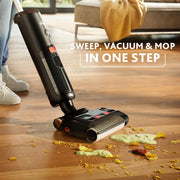 Vileda PureClean S5 Plus, Aspirador y fregasuelos sin cable, Aspirador en seco y húmedo, Limpiador de suelos inteligente sin cable, Autolimpiable, accesorios adicionales (2 rodillos y 2 filtros en total), Negro