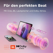 Tableta Lenovo Tab Plus, pantalla táctil 2K de 11,5", Mediatek Helio G99, sistema de audio JBL con 8 altavoces, 8 GB de RAM, SSD de 256 GB, Android 13, gris