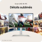 Monitor PC LG Ultrafine™ 27UP850K-W 4K de 27" - Panel IPS con resolución UHD (3840 x 2160), 5ms GtG 60Hz, DisplayHDR™ 400, DCI-P3 95% (CIE1976), modo lectura, inclinable y ajustable en altura