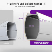 PURPLE LEAF Sombrilla grande rectangular de 300 x 400 cm, sombrilla voladiza estable con soporte, sombrilla de mercado con rotación de 360°, sombrilla de jardín con manivela, protección solar XXL UV50+, gris